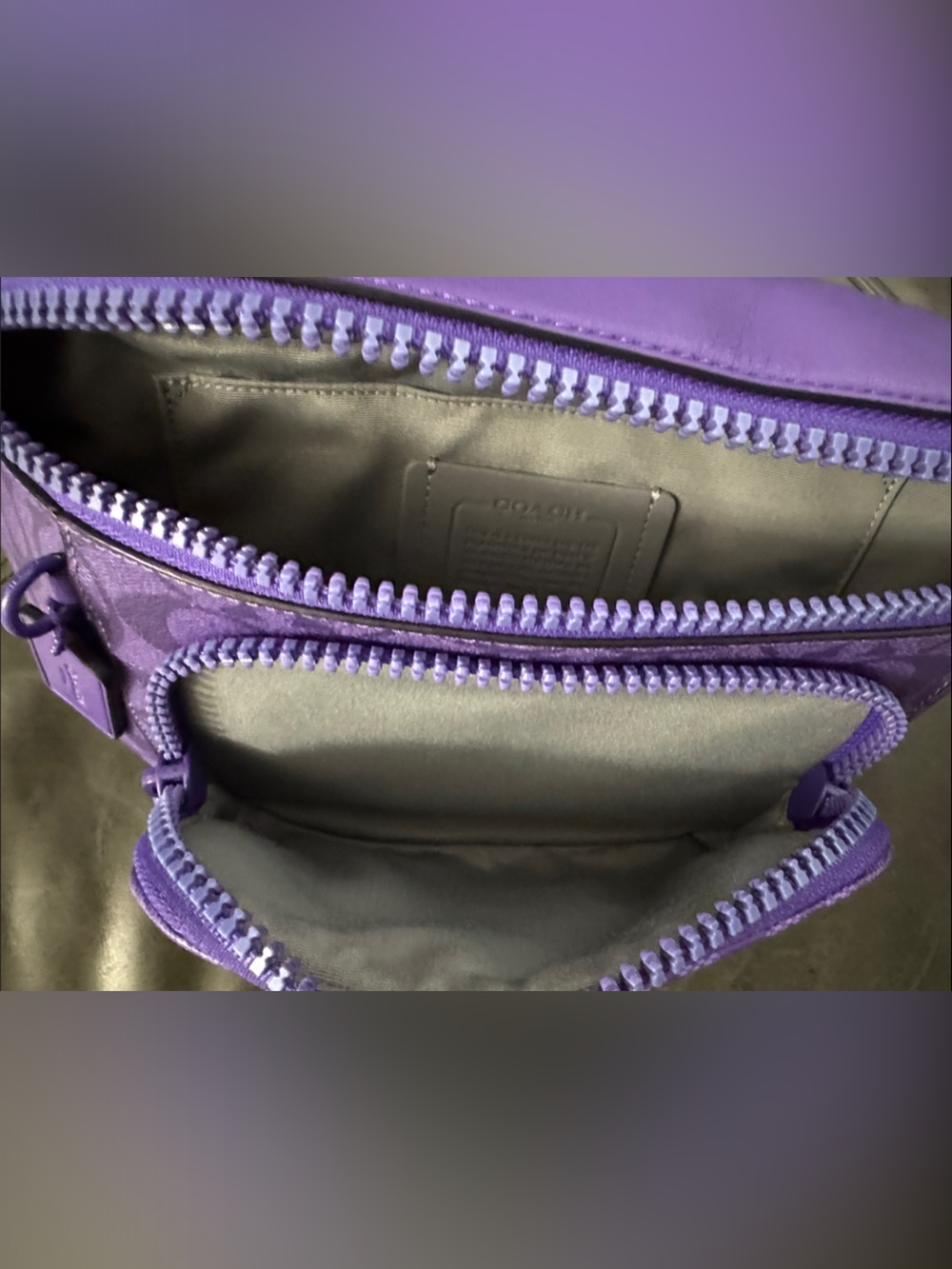 Coach Purple Signature Canvas and Leather Belt Bag - Picture 7 of 14